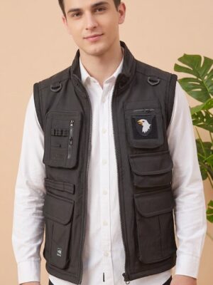 Trazo,Brand Men's Black Afghani Jacket