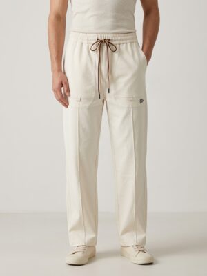 Cream Cargo Jogger Trousers