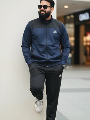 Trazo Brand Men WarmFit Black Navy Tracksuit